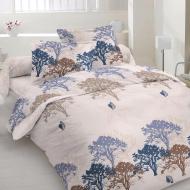 Комплект постільної білизни двоспальний Дерева бежевий/синій Zastelli