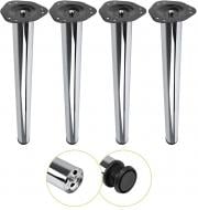 Мебельная ножка DC комплект 4 шт d60x820 мм для стола хром с верхней стальной крепежной пластиной