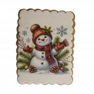 Пряники оздоблений цукровою масою з білим шоколадом "Веселий сніговик"
