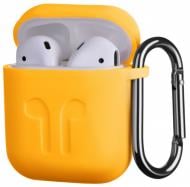 Чохол для навушників 2E для Apple AirPods Pure Color Silicone Imprint 1.5 мм yellow (2E-AIR-PODS-IBSI-1.5-YW)