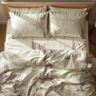 Комплект постельного белья евро Париж Р 0484 молочный Zastelli