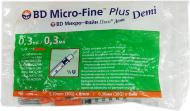 Шприц BD Micro-Fine Plus 0,3 мл U-100 30G (0,30 x 8.0 мм) DEMI 10 штук