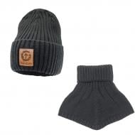 Комплект шапка + манишка Elf-kids Шелдон р.54/56 графит