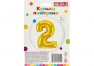 Шарик фольгированный Maxi "2" 40,64 см золотистый 1 шт.