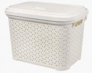 Кошик із кришкою Diomedea молочний К21-010 18 л 274x287x387 мм
