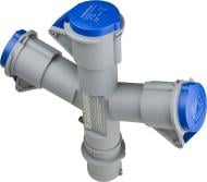 Адаптер силовой с заземлением АСКОУКРЕМ UСombi 3P 16A IP44 серый с синим A0080010164