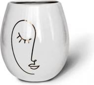 Ваза керамічна Eterna із деколлю UA 706-18 17 см біла