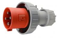 Вилка переносная с заземлением АСКОУКРЕМ UCombi 4P 63А IP67 серый с красным A0080010110