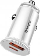 Автомобільний зарядний пристрій BASEUS Circular USB, Type-C PD3.0, QC4.0, white (CCALL-YS02)