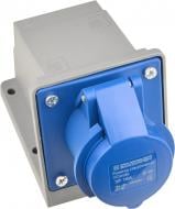 Розетка силовая стационарная с заземлением АСКОУКРЕМ UСombi 3P 16A IP44 серый с синим A0080010141