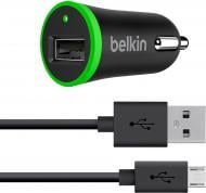 Автомобільний зарядний пристрій Belkin Car Charger 12W USB 2.4A, MicroUSB 1.2м, black (F8M887BT04-BLK)