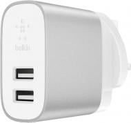 Зарядное устройство Belkin Home Charger 24W DUAL USB 4.8A, silver (F7U049VFSLV)