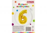 Шарик фольгированный Maxi "6" 40,64 см золотистый 1 шт.