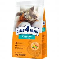 Корм сухой для стерилизованных котов Club 4 Paws Premium с индейкой 11251592 2 кг