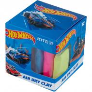 Набор для лепки Hot Wheels Пластилин воздушный 12 цветов + формочка KITE