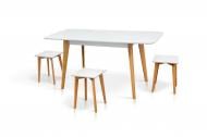 Стол обеденный Модерн 120(160)х75 белый/бук Стол обеденный Модерн 120(160)х75 белый/бук