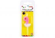 Свеча Цифра "9" с цветным огнем 20x8x40 мм Maxi