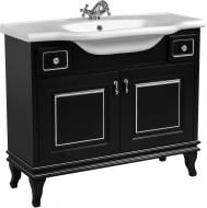 УЦЕНКА! Тумба напольная Aqua Rodos Беатриче 100 черная патина хром с умывальником New Klasik (УЦ №169)