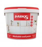 Краска акриловая водоэмульсионная MIKS Color Washable wall мат белый 3 л 4,2 кг