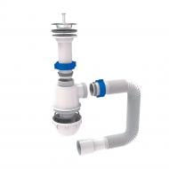 Сифон для кухонной мойки TAU с нержавеющим выпуском 1½" и гибким отводом Ø 40/50 мм (9842730)