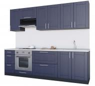 Кухня Квадро (ІІІК5) темно-синий МДФ 2,6 м