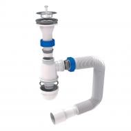 Сифон для умывальника TAU с выпуском из нерж. стали и гибким отводом 1¼"×Ø32/50 мм (9841753)