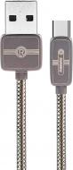 Кабель Type-C – USB 2.0 1 м серебряный (RC-098A-SILVER) Regor Data Cable
