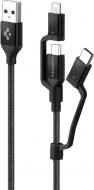 Кабель Spigen USB Type-C + microUSB + Apple Lightning – USB 1.5 м черный (000CB22774) Essential C10I3 Black