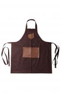Фартук с кожаным декором, коричневый Прованс