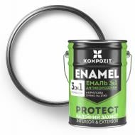 Эмаль Kompozit антикоррозийная 3 в 1 белый шелковистый мат 10 кг