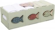 Набор полотенец в корзинке Fish 6 шт. 30x30 см оливковый с белым