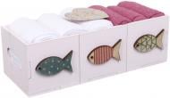 Набір рушників в корзинці Fish 6 шт. 30x30 см рожевий із білим