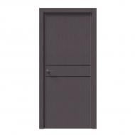 Дверне полотно IN WOOD ET-05 AL ПГ із молдингом і алюмінієвою кромкою 900 мм дуб шато графіт