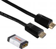 Кабель Hama HDMI 1.5 м черный (00122207) High Speed AM/AM удлинитель с адаптером FM/FM