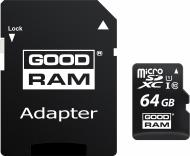 Карта памяти GoodRam microSDXC 64GB Class 10 UHS I (M1AA-0640R12) + SD адаптер (6475884)