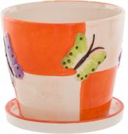 Горщик керамічний Ваш сад orange S/1 HSS10896 круглий 4,9 л помаранчевий з малюнком