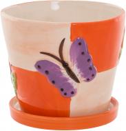 Горшок керамический Ваш сад orange S/2 HSS10896 круглый 2,9 л оранжевый с рисунком