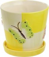 Горшок керамический Ваш сад yellow S/3 HSS10896 круглый 1,6 л желтый с рисунком