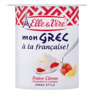 Десерт Elle&Vire молочний Mon Grec з полуницею та лимоном 8.5% 125г