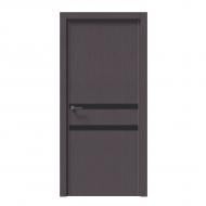 Дверное полотно IN WOOD ET-17 AL ПГ с молдингом и алюминиевой кромкой 700 мм дуб шато графит