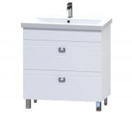 Тумба на ножках Aquarius Laura белый с 2 ящиками с умывальником Комo 70