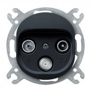 Розетка TV/FM+(SAT) проходная Aling-Conel Eon IP20 черный глянец E612S.E