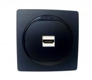 Розетка HDMI Aling-Conel Eon IP20 черный глянец E6163.E