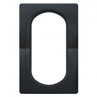 Рамка одноместная Aling-Conel Eon для 2-й розетки горизонтальная черный глянец E6805.EE