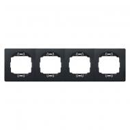 Рамка четырехместная Aling-Conel Eon горизонтальная черный глянец E6704.EE