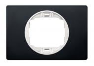 Рамка одноместная Aling-Conel Eon горизонтальная черно-белый E6803.EO