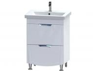 Тумба на ножках Aquarius Мерете белый с 2 ящиками с умивальником Комо 60