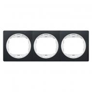 Рамка трехместная Aling-Conel Eon горизонтальная черный глянец/белый E6703.EO