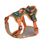 Шлейка анатомическая для собак AnimAll XL 77-100 см зеленая/оранжевая