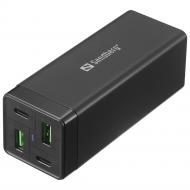 Зарядний пристрій Sandberg 4 в 1 2xUSB-C 2xUSB PD 65W QC 3.0 20 Вт Black 441-45